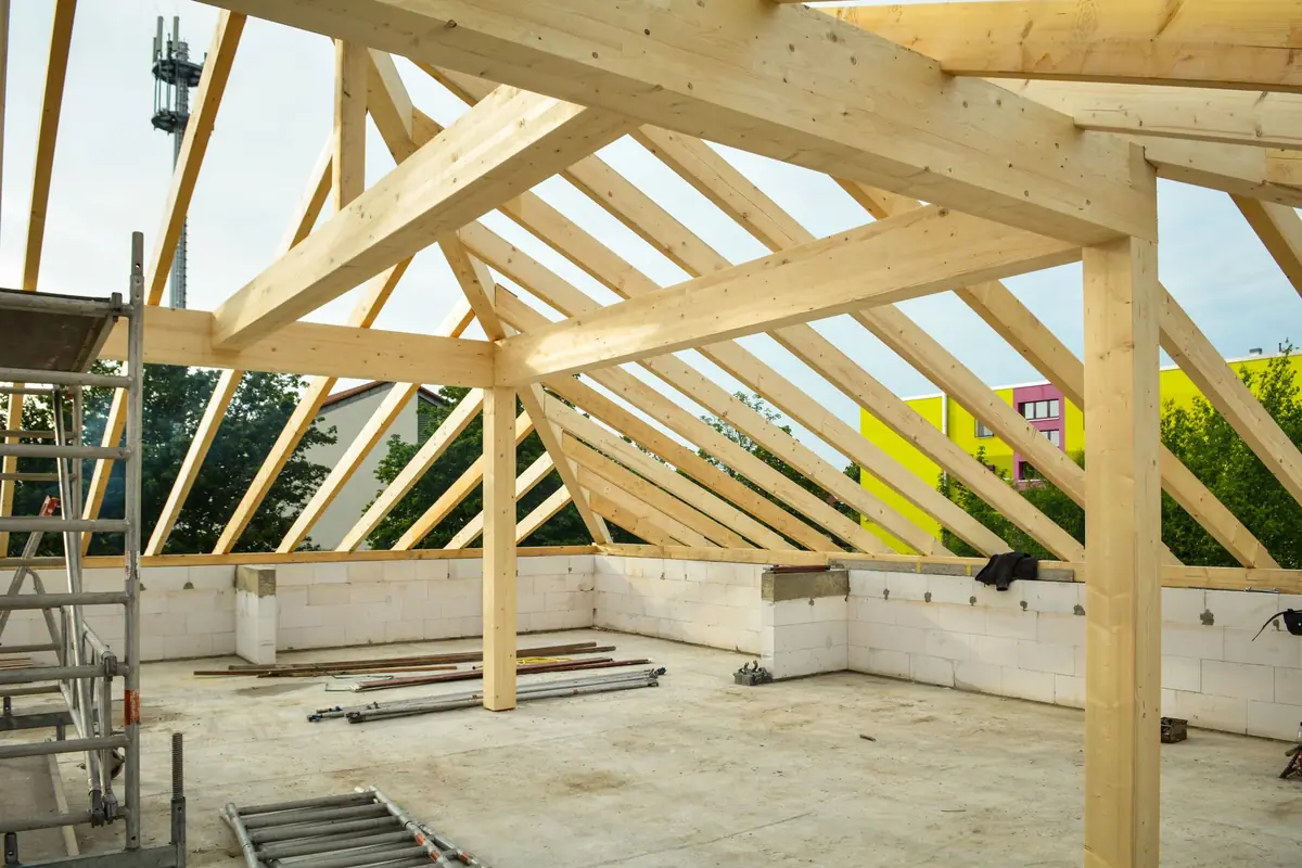 Extension de maison en construction